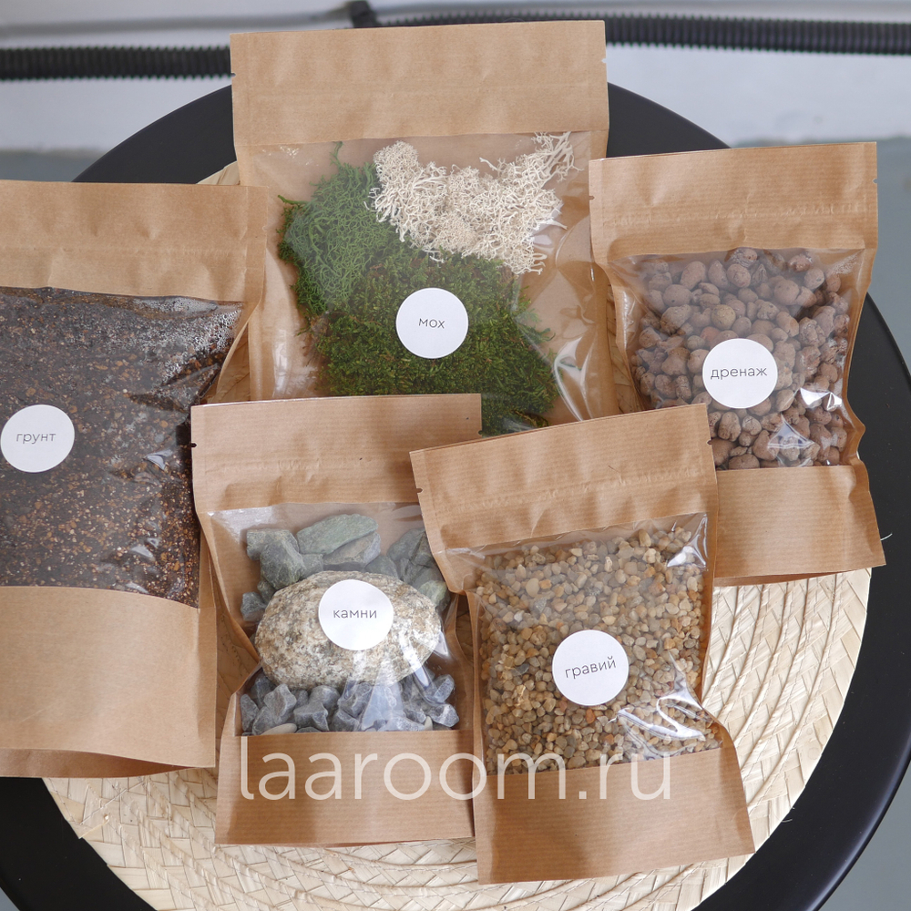 Комплект материалов для посадки флорариума с бонсай