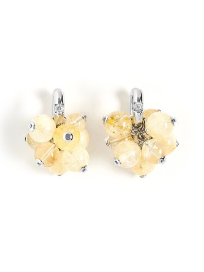 Серьги "Berry" желтый топаз Silver