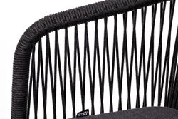 "Марсель" стул плетеный из роупа, каркас алюминий темно-серый (RAL7024) муар, роуп темно-серый круглый, ткань темно-серая 027