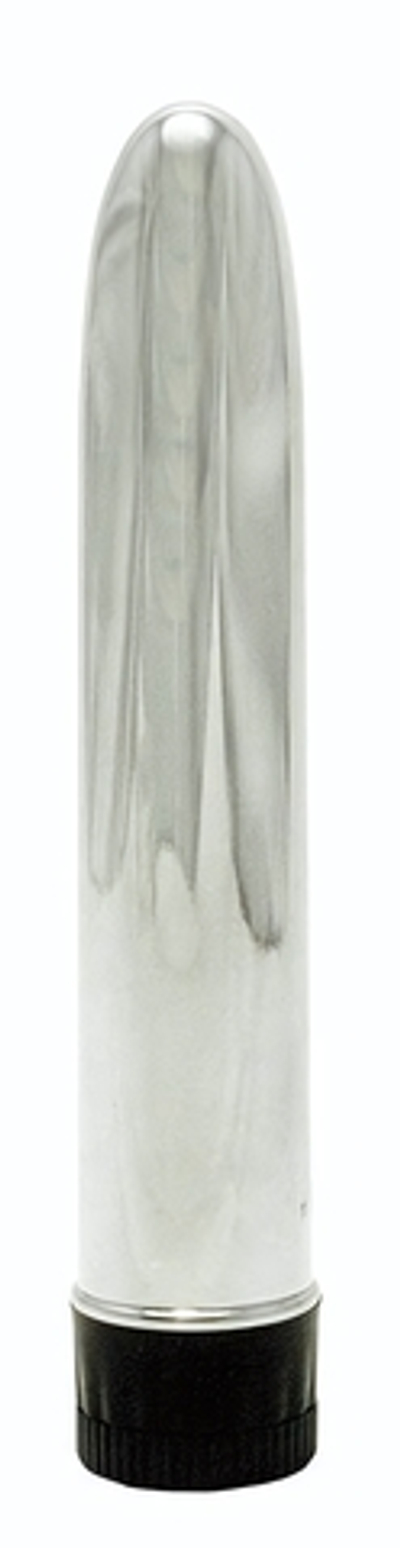 Серебристый вибратор TOTAL SILVER - 17 см. (Цвет: серебро)