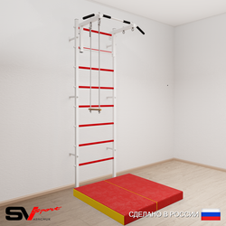 Шведская стенка Sv Sport 5124 (Турник стандарт/Трапеция/Мат 1м)