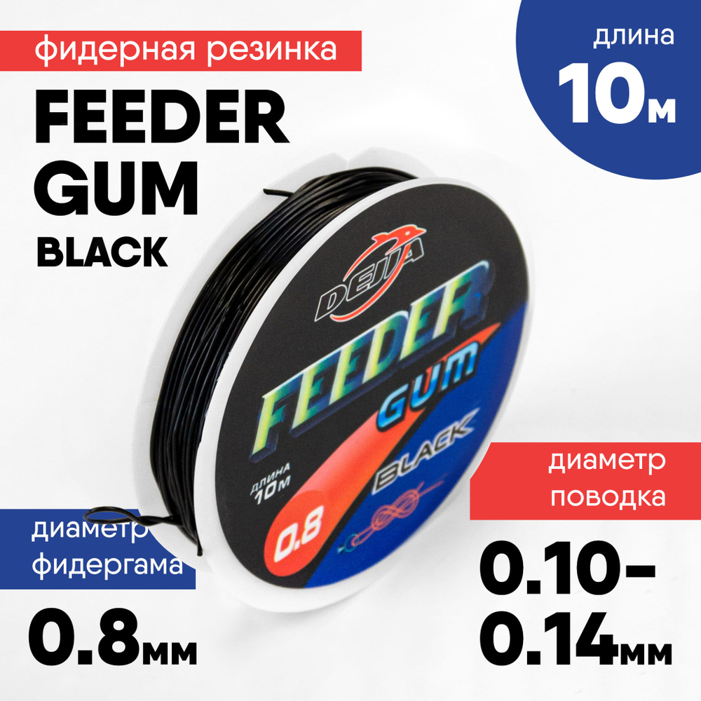 Резинка фидерная Feeder Gum Black (10м)