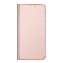 Чехол книжка из кожи розового цвета для Samsung Galaxy S26, серия Skin Pro Series от Dux Ducis