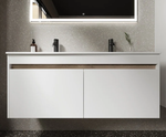 Тумба подвесная SANCOS Smart 1190х450х500, c двумя ящиками оснащенными доводчиками, белый глянец , арт. SM120-1W