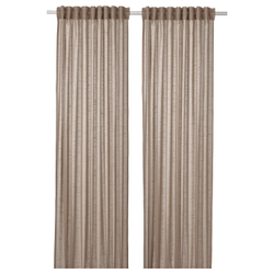 IKEA SILVERLÖNN  (ИКЕА СИЛВЕРЛÖНН)  -  Шторы, 2 шт, на ленте/бежевые, 145x300 см