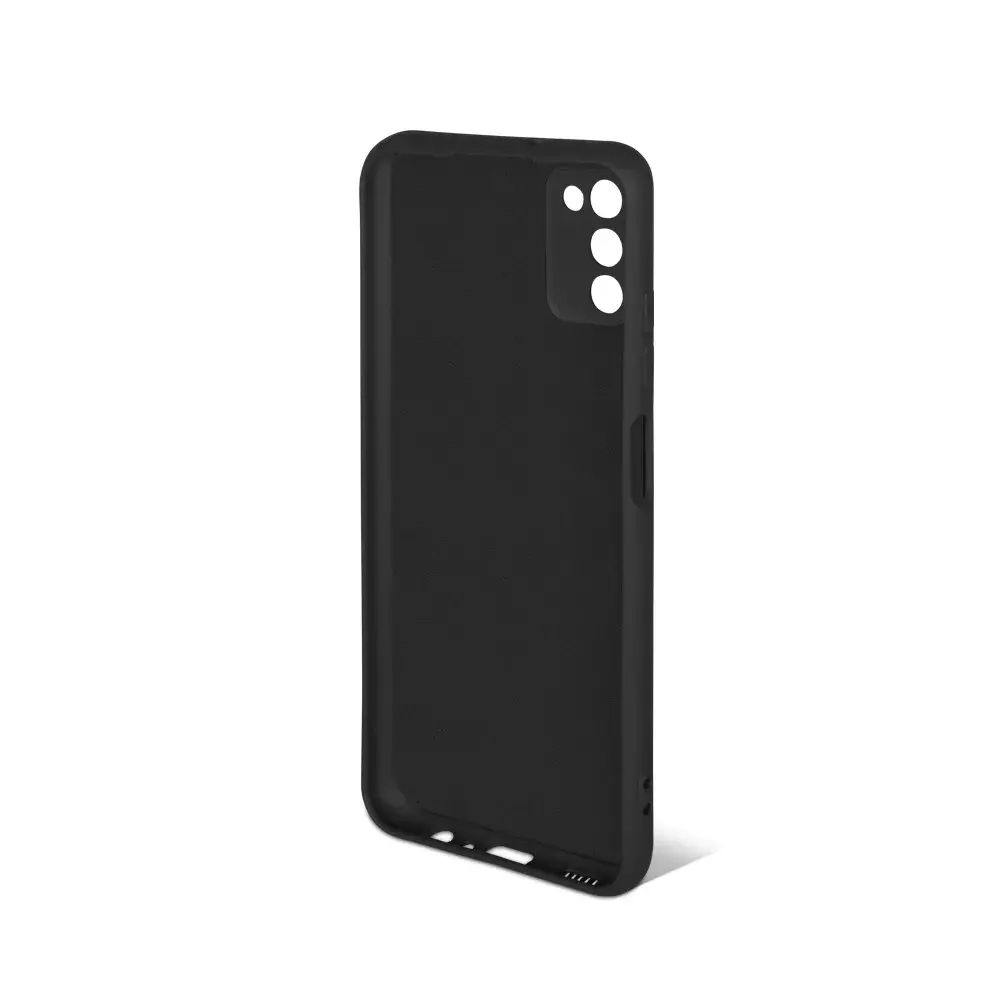 Силиконовый чехол с микрофиброй для Samsung Galaxy A03s black DF