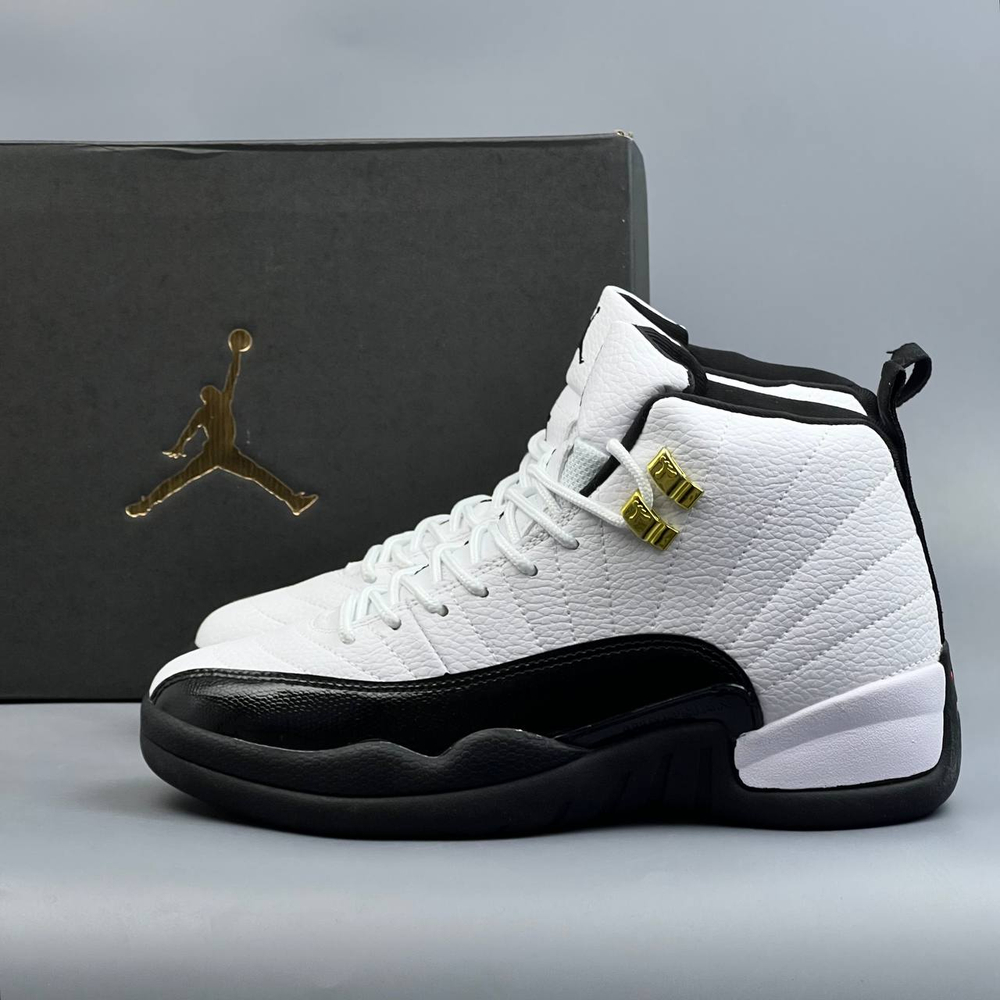 Кроссовки Nike Jordan 12 #482 (бел.-черн.)