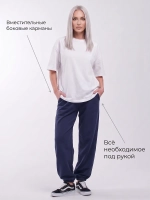 Брюки синие на резинке для парикмахеров и колористов