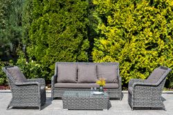 "Гляссе" лаунж-зона из искусственного ротанга, цвет графит