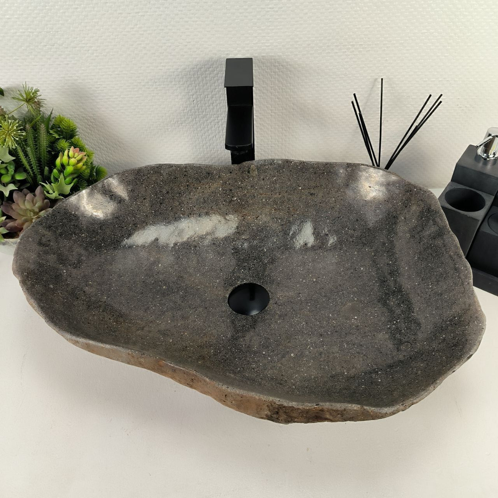Каменная раковина из речного камня RS-04926 (62*48*15) 0863 из натурального камня