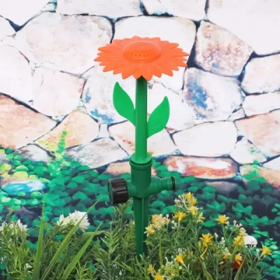 Разбрызгиватель «Подсолнух» на колышке, 33см, красный, б/с разъем ДоброСад