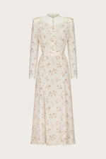 ПЛАТЬЕ ИЗ МОЛОЧНОГО ШЕЛКА С ДЕКОРАТИВНОЙ МАНИШКОЙ