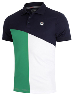 Мужское теннисное поло Fila Erol - navy/ultramarine green comb