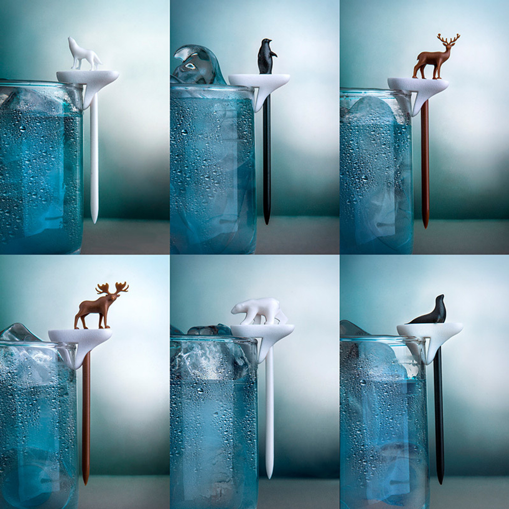 Набор шпажек-маркеров для бокалов Cool animal Qualy