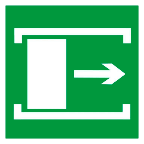 Е20 "Для открывания сдвинуть"