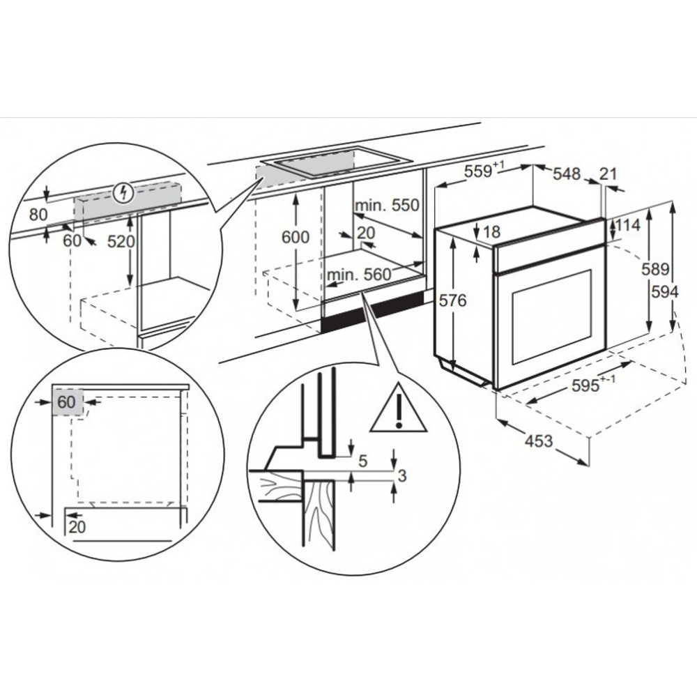 Встраиваемый электрический духовой шкаф Electrolux EOD6P66X