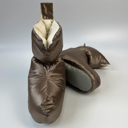 Сапожки-носочки пуховые German Grass Comfort Socks Travel Grass Milk Chocolate бежевые