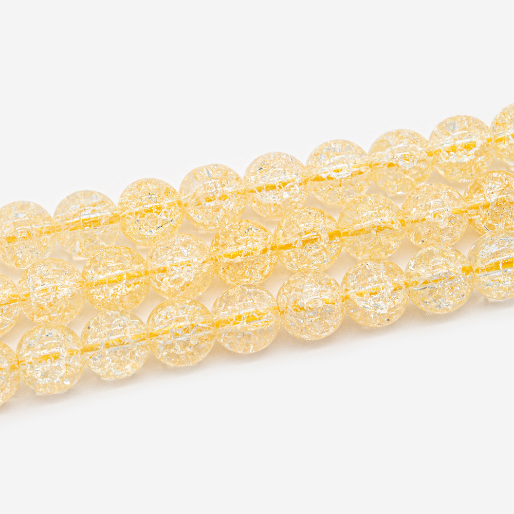 Сахарный кварц (имитация), оттенок "Желтый", бусины в форме шара