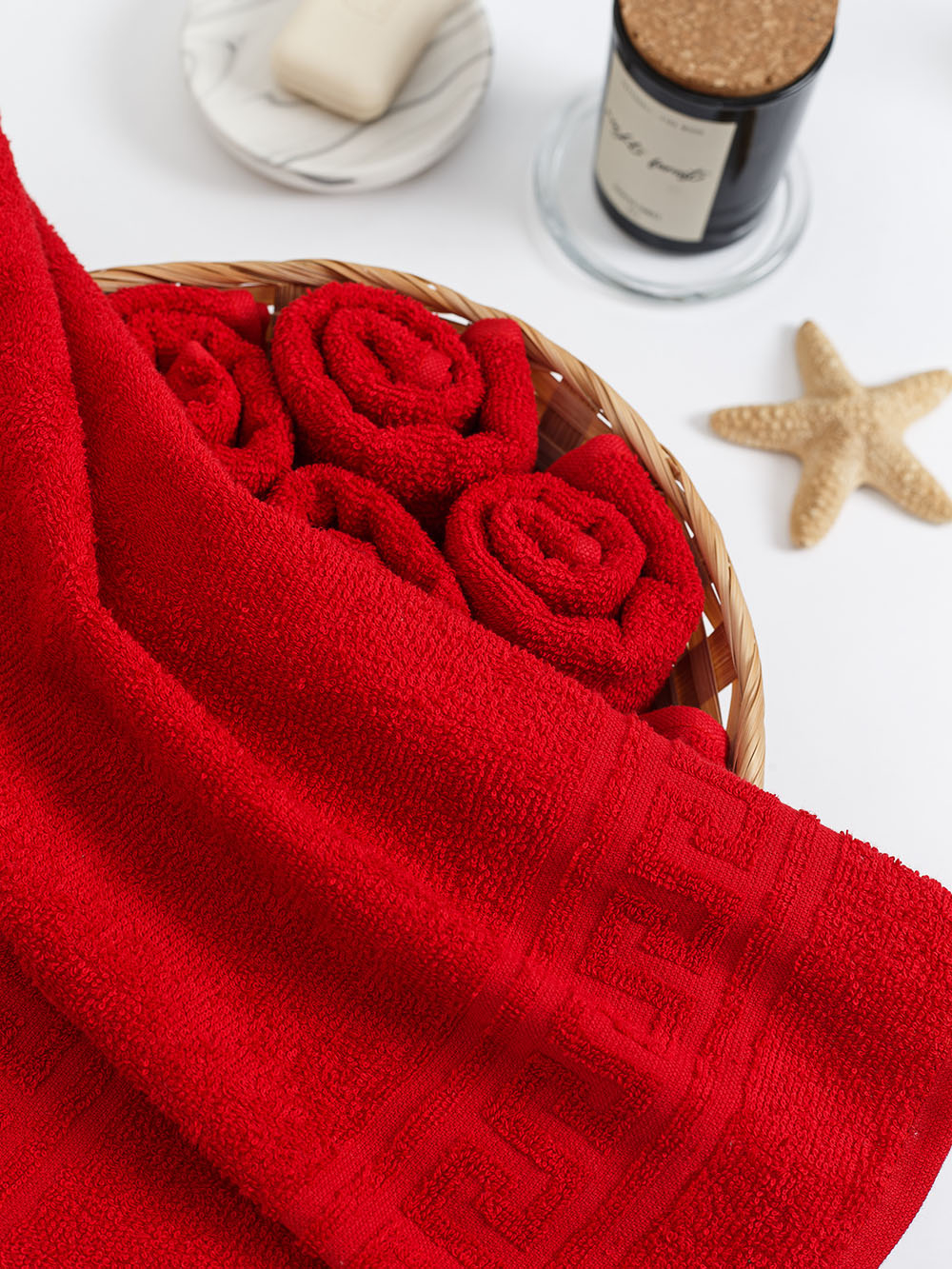 Полотенце махровое, г/к, 40х70, арт. ВТ 40-70Г, 380 гр/м2, цвет: 109-красный,