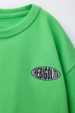 ZARA ФУТБОЛКА С ЛОГОТИПОМ, ЗЕЛЕНЫЙ