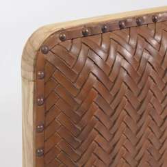 Изголовье подвесное Natesa из массива тика и кожи 163x60 см