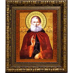 Феодосий Кавказский Преподобный чудотворец. Икона на холсте.