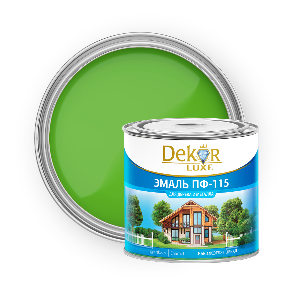 DEKOR LUXE  Эмаль ПФ-115 Салатная 2,6кг (Кубанские краски)