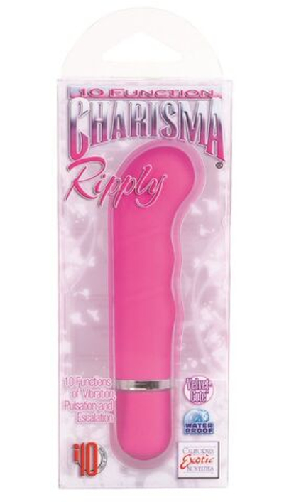 Розовый вибромассажер 10-Function Charisma Ripply - 11 см. (Цвет: розовый)