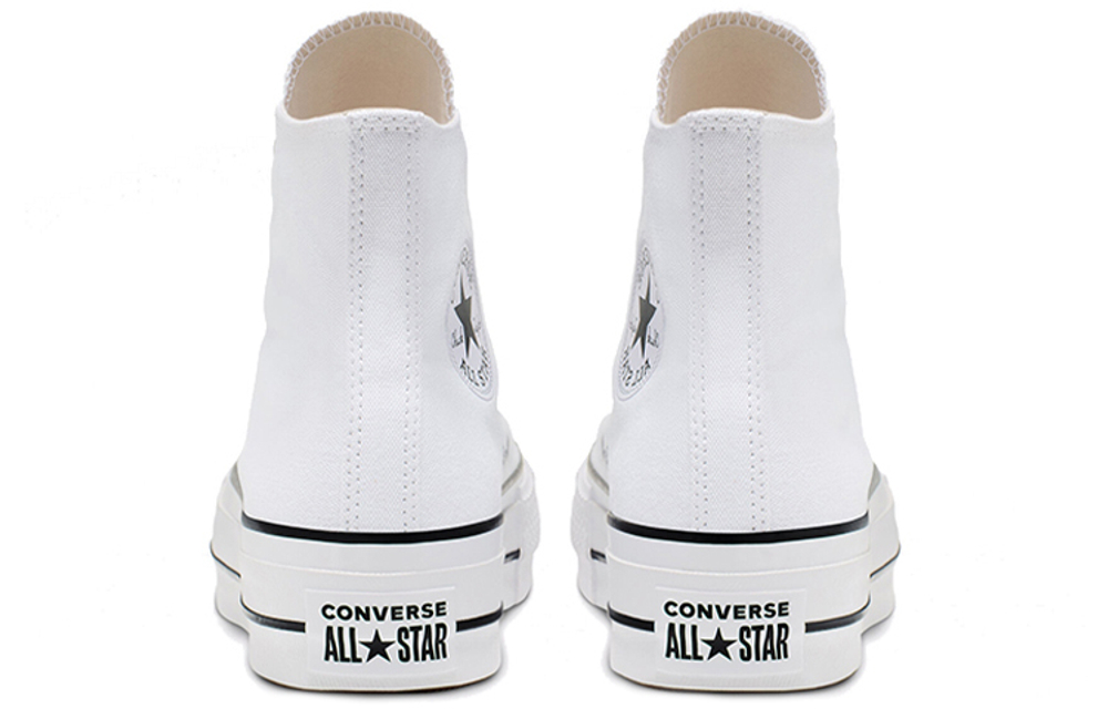 Converse Chuck Taylor All Star canvas platform high top elastic bottom casual non-slip lightweight high-top canvas shoes women's pure white