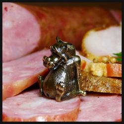 Бусина "Обжора" для темляков или браслетов бронза