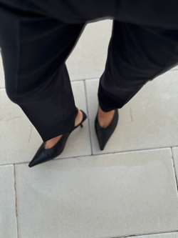 Брюки черничные прямые узкие