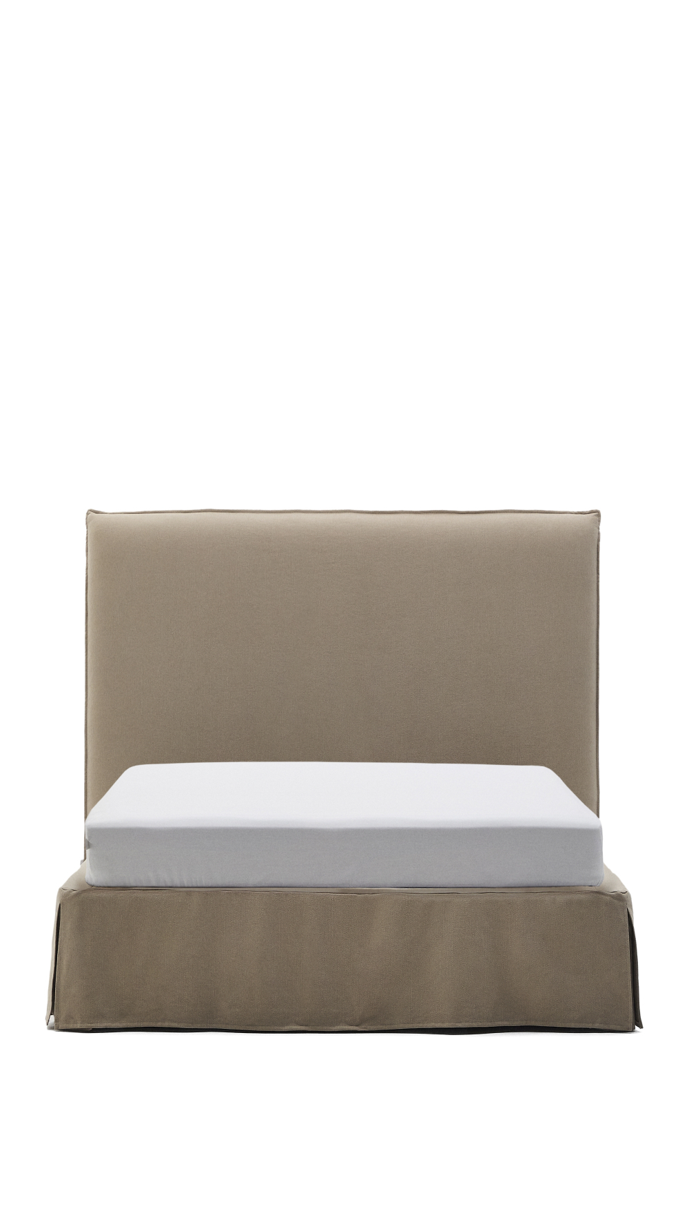 Кровать Jaira серо-коричневого цвета со съемным чехлом для матраса 180 x 200