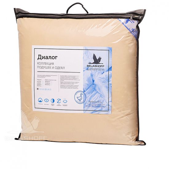 Подушка пуховая "Диалог"  Belashoff  высокая 70х70 см