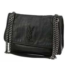 Кожаная сумка через плечо Saint Laurent Niki embossed с крокодиловым тиснением