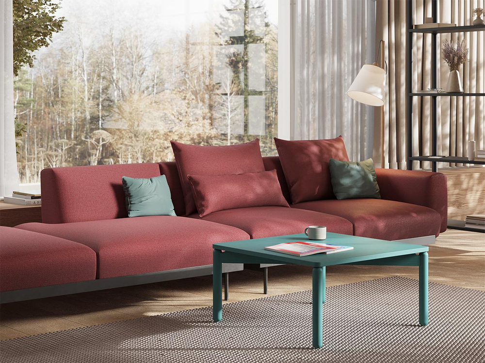 Столик кофейный saga, 60х60 см, сине-зеленый