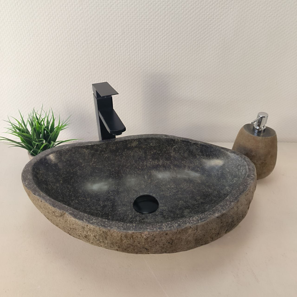 Раковина из речного камня RS-66100 58х37х15 из натурального камня