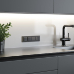 Выключатель двухклавишный (графит рифленый)