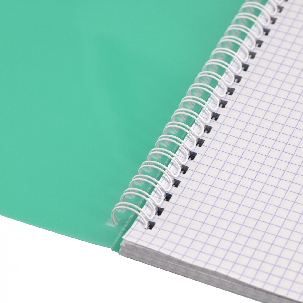 Тетрадь 96л., А4, клетка, Alingar, гребень, блок офсет, цветной пластик, "Бирюзовый"