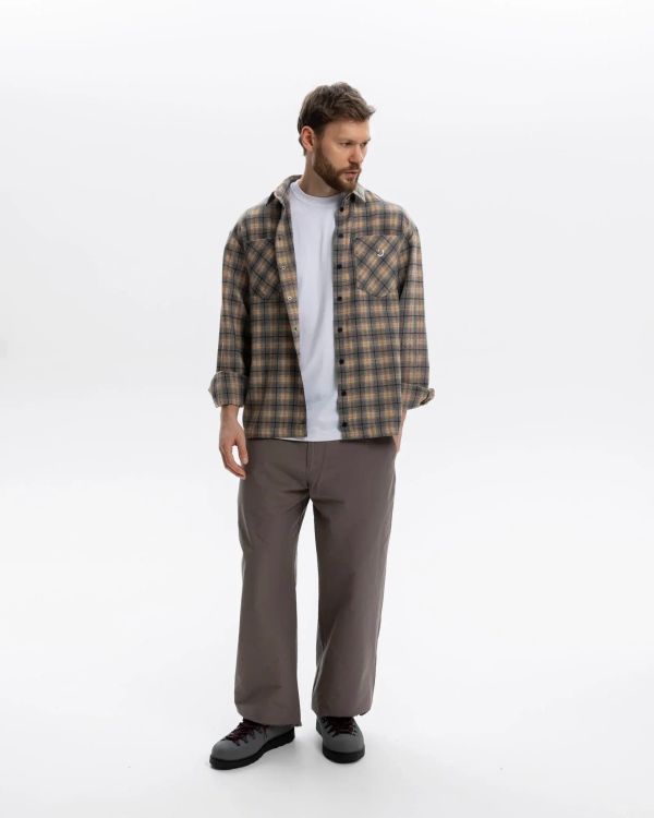 Рубашка Timber серый/бежевый - фото 5