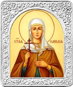 Святая Емилия. Маленькая икона в серебряной раме