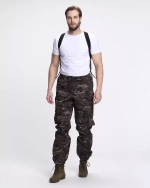 Летний мужской костюм РипСтоп Гарнизон (Полиэстер, хлопок) К-06 Черный