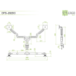 ErgoFount DFS-202DC Настольное крепление для 2 мониторов диагональю до 24'' с шарнирными двухколенными вылетами, газово-пружинными амортизаторами и зажимом к столу типа "С". Цвет - серебристый