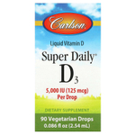 Carlson, Super Daily®, D3, 125 мкг (5000 МЕ), 2,54 мл (0,086 жидк. Унции)