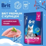 Сухой корм для кошек Brit Premium Cat 0,4кг Adult Chicken курица