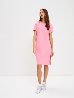 Домашнее платье из трикотажа с карманом