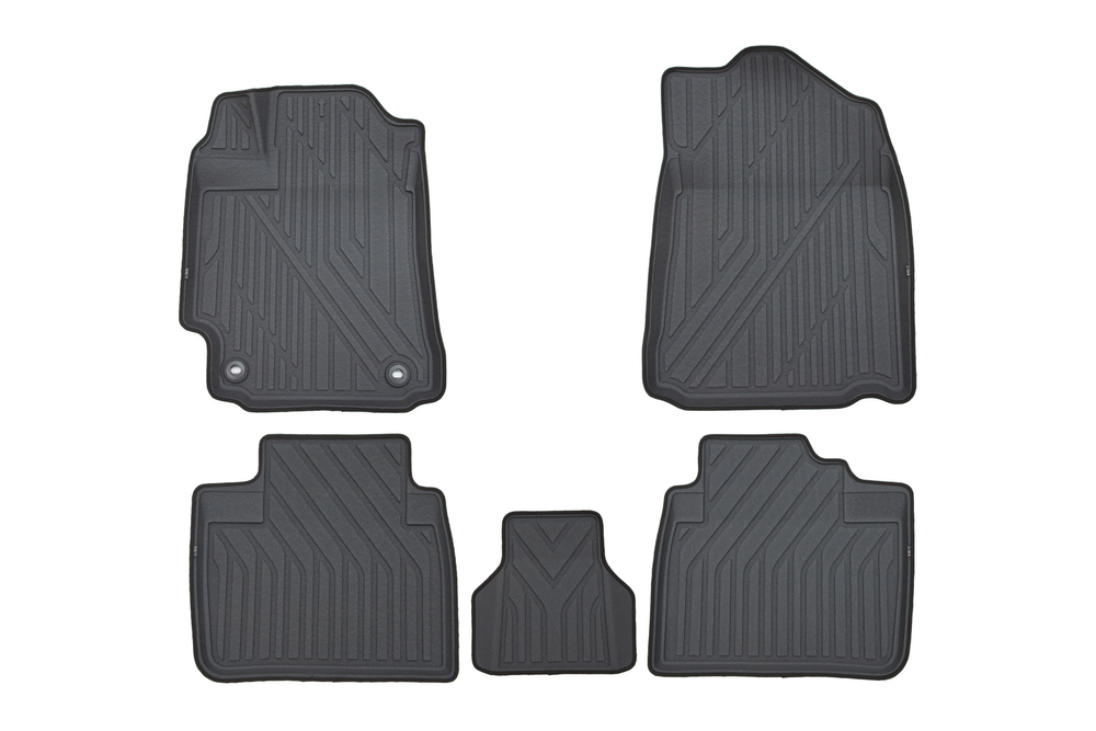 Коврики в салон для TOYOTA Camry, 2011-2017, XV50, 5 шт. (полиуретан, серый, черный) арт.KVESTTYT00003KG