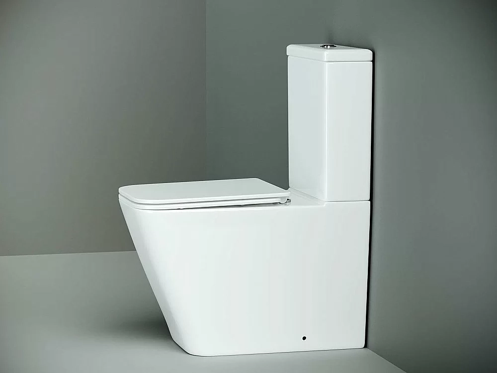 Унитаз напольный Ceramica Nova Cubic CN1803 безободковый, с бачком, с крышкой микролифт