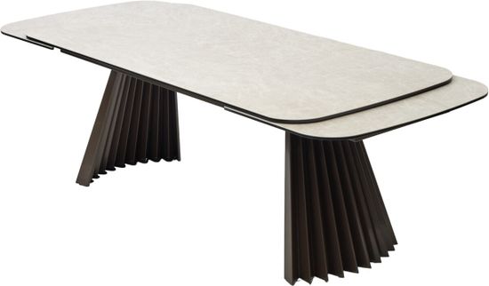 Стол ASTRID 200 TL-102 Бежевый мрамор, испанская керамика / Шоколадное золото каркас