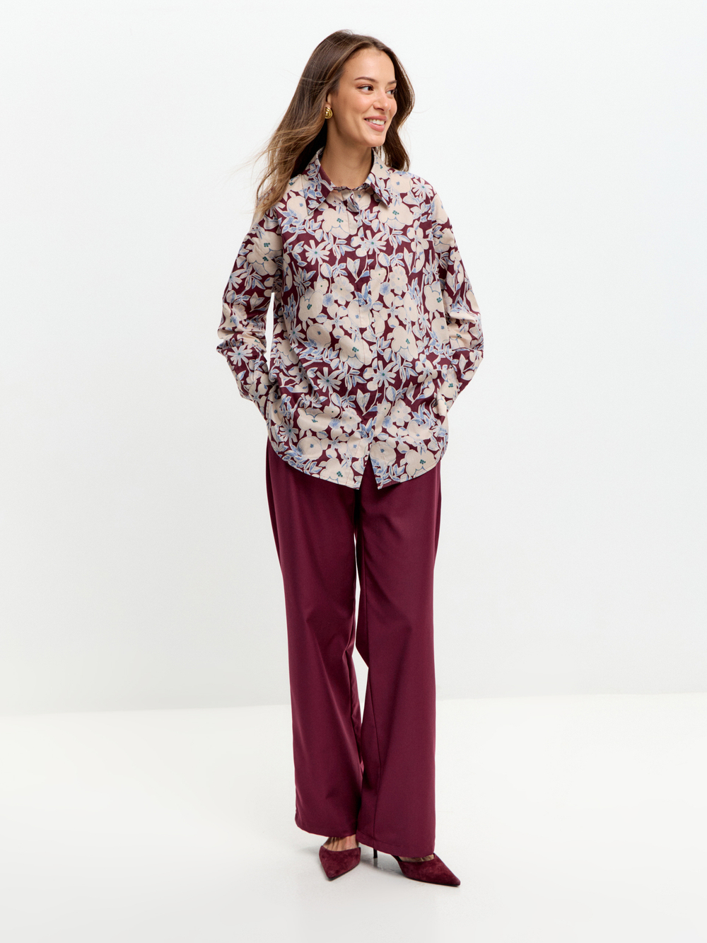 Рубашка с цветочным принтом