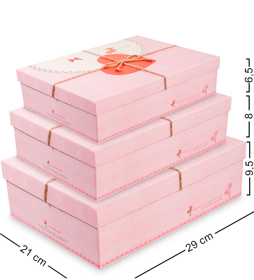 Packing Symphony WF-21-B Набор коробок из 3шт «Прямоугольник» цв.розовый